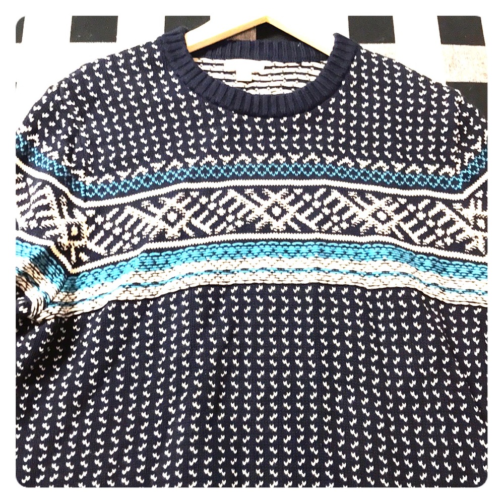 Men’s Merona crew neck fair isle sweater, M